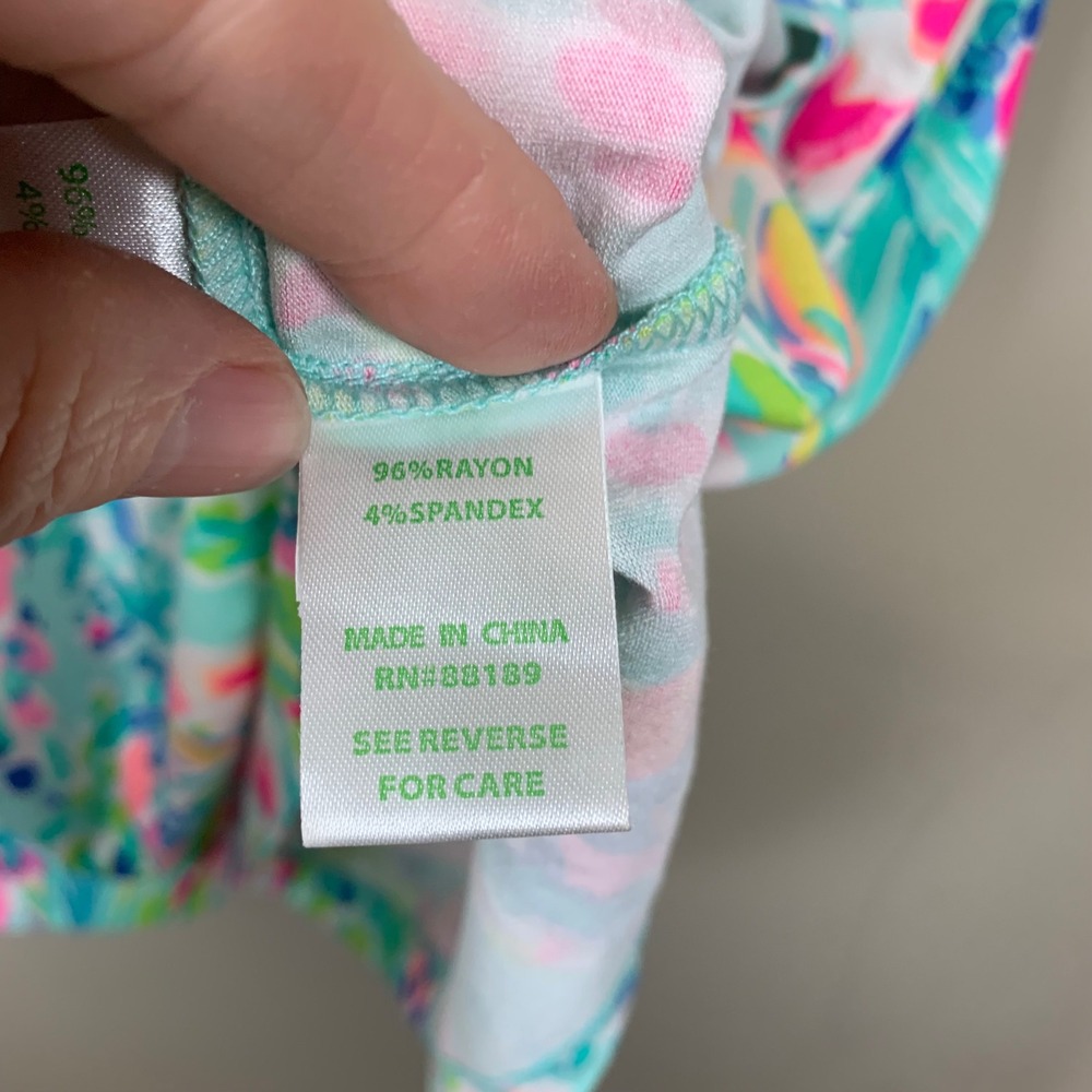 Lilly Pulitzer Lula Dress "Catch the Wave" Print Size Large Preppy Colorful - Picture 6 of 11